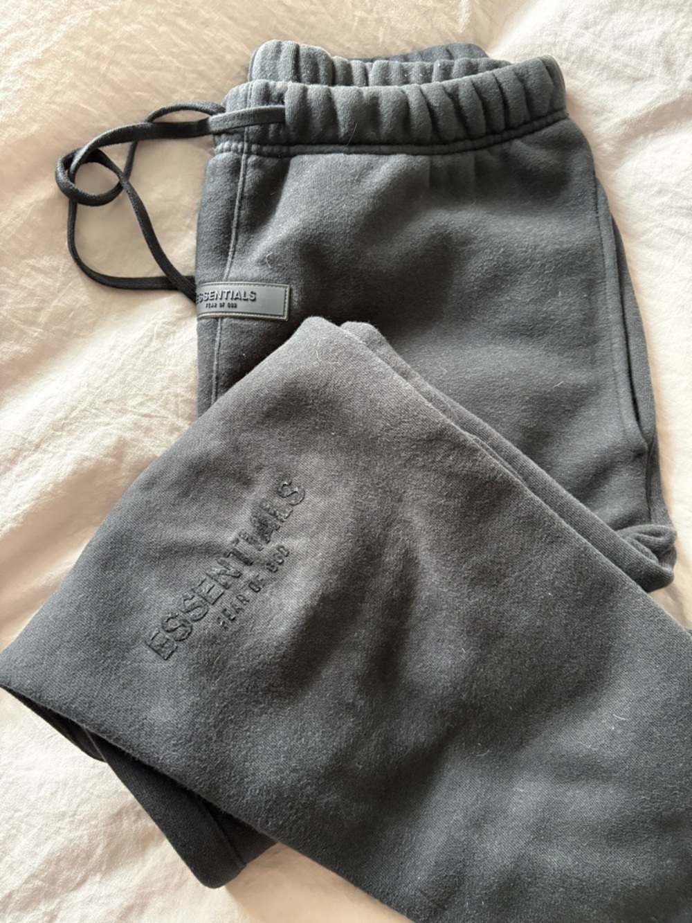Essentials Men’s Charcoal Sweatpants with Embossed Logo